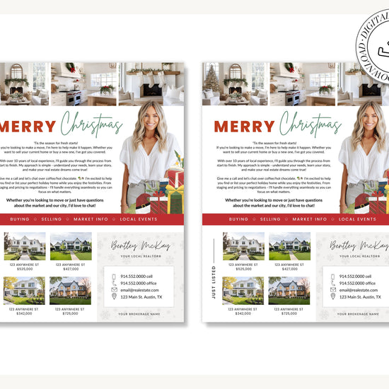 Christmas Real Estate Flyer | Real Estate Marketing | Canva Template | Real Estate Template | Winter | Real Estate Post | Lead Generation