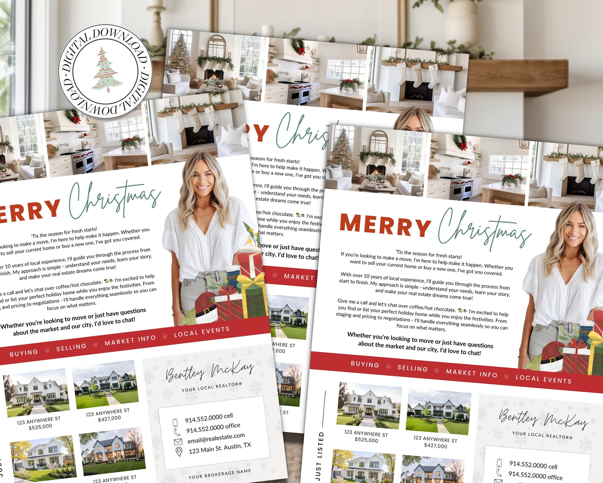 Christmas Real Estate Flyer | Real Estate Marketing | Canva Template | Real Estate Template | Winter | Real Estate Post | Lead Generation