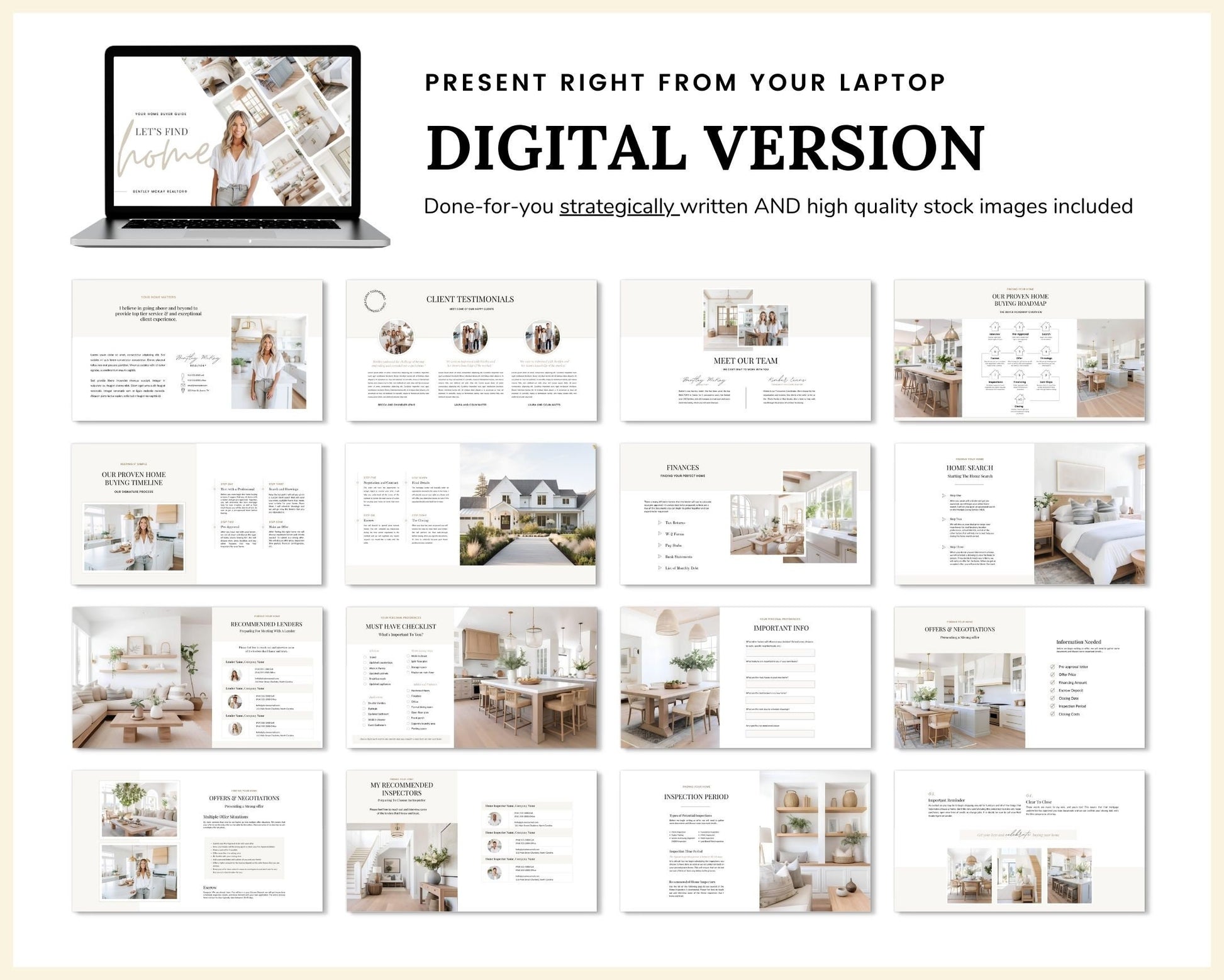 Real Estate Home Buyer Guide | Buyer Packet | Digital Home Buyer Presentation | Real Estate Canva Template | Buyer Roadmap | Buyer Roadmap