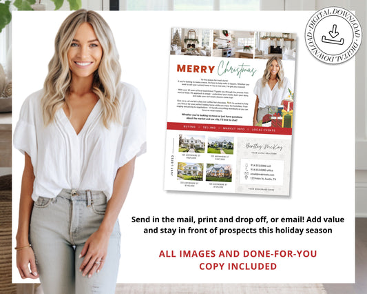 Christmas Real Estate Flyer | Real Estate Marketing | Canva Template | Real Estate Template | Winter | Real Estate Post | Lead Generation