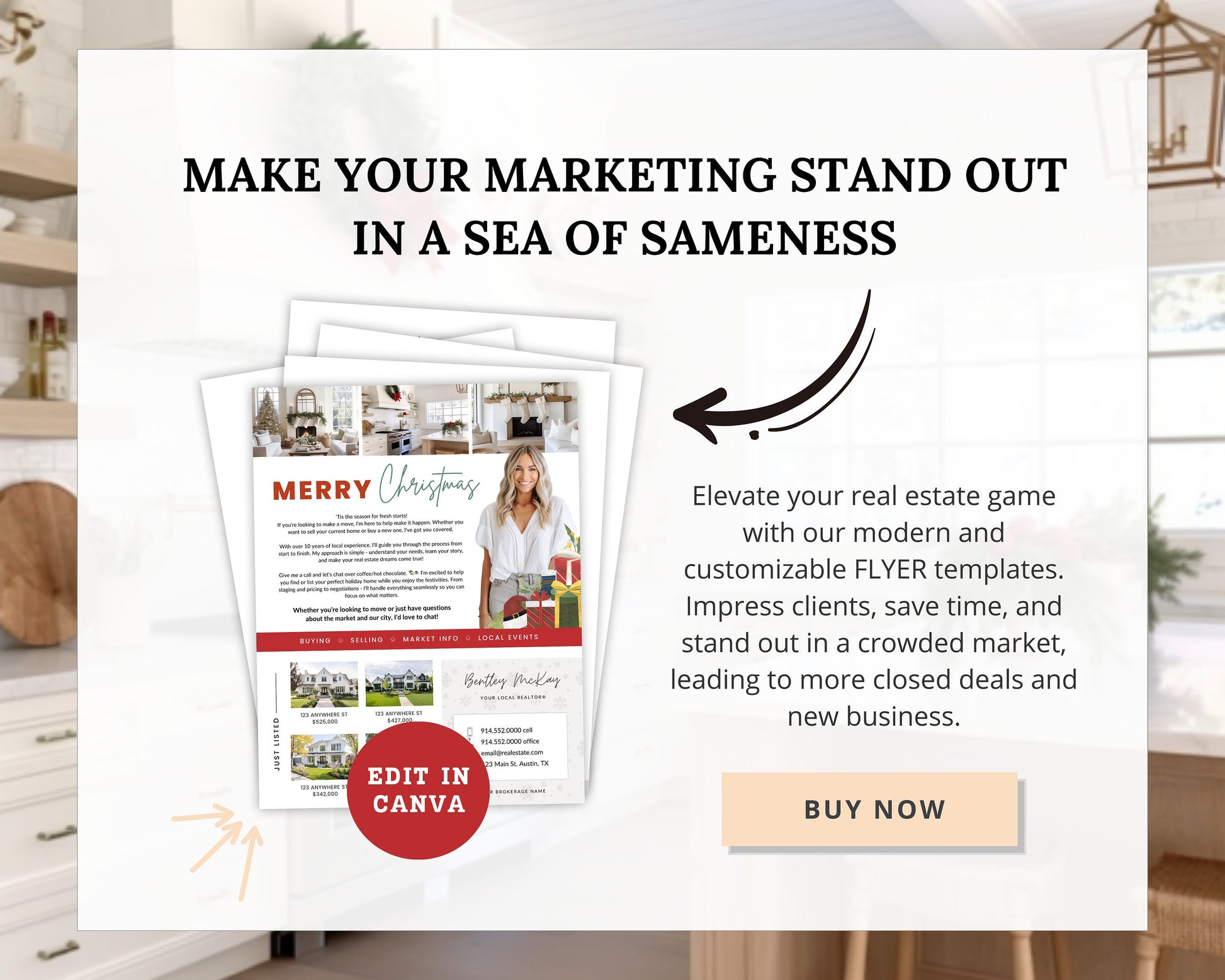 Christmas Real Estate Flyer | Real Estate Marketing | Canva Template | Real Estate Template | Winter | Real Estate Post | Lead Generation