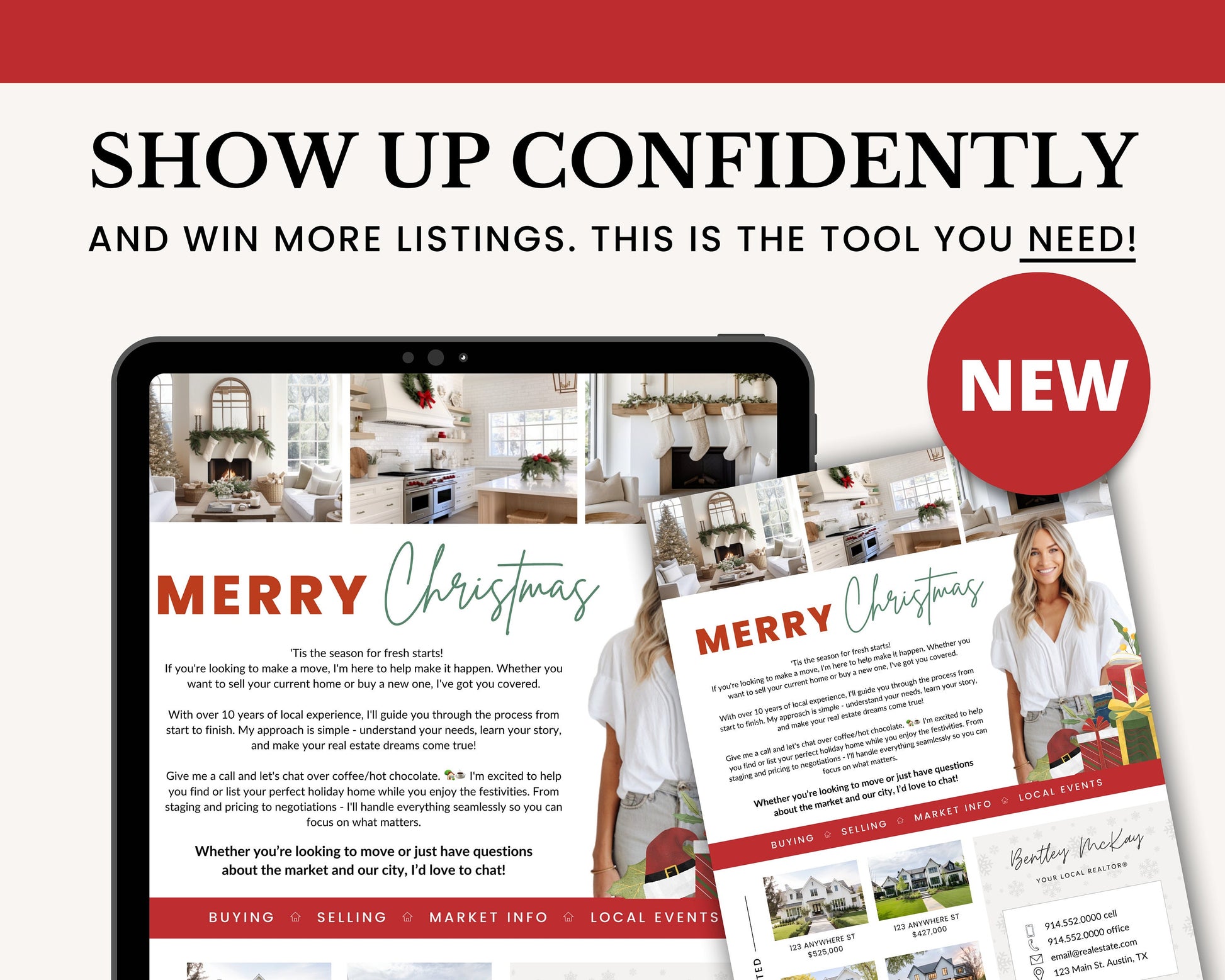 Christmas Real Estate Flyer | Real Estate Marketing | Canva Template | Real Estate Template | Winter | Real Estate Post | Lead Generation