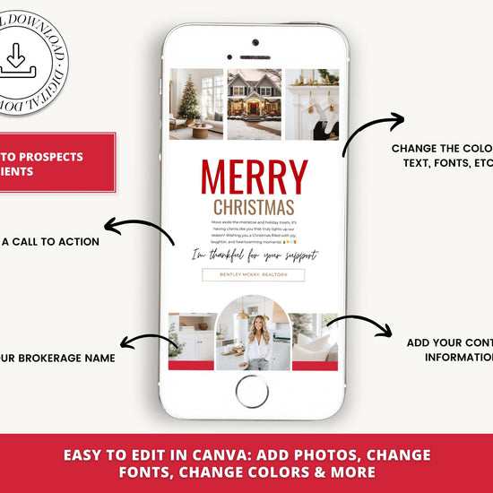 Christmas Digital Textable Card for Real Estate | Textable Christmas Card | Winter Real Estate Marketing | Winter | Real Estate Marketing