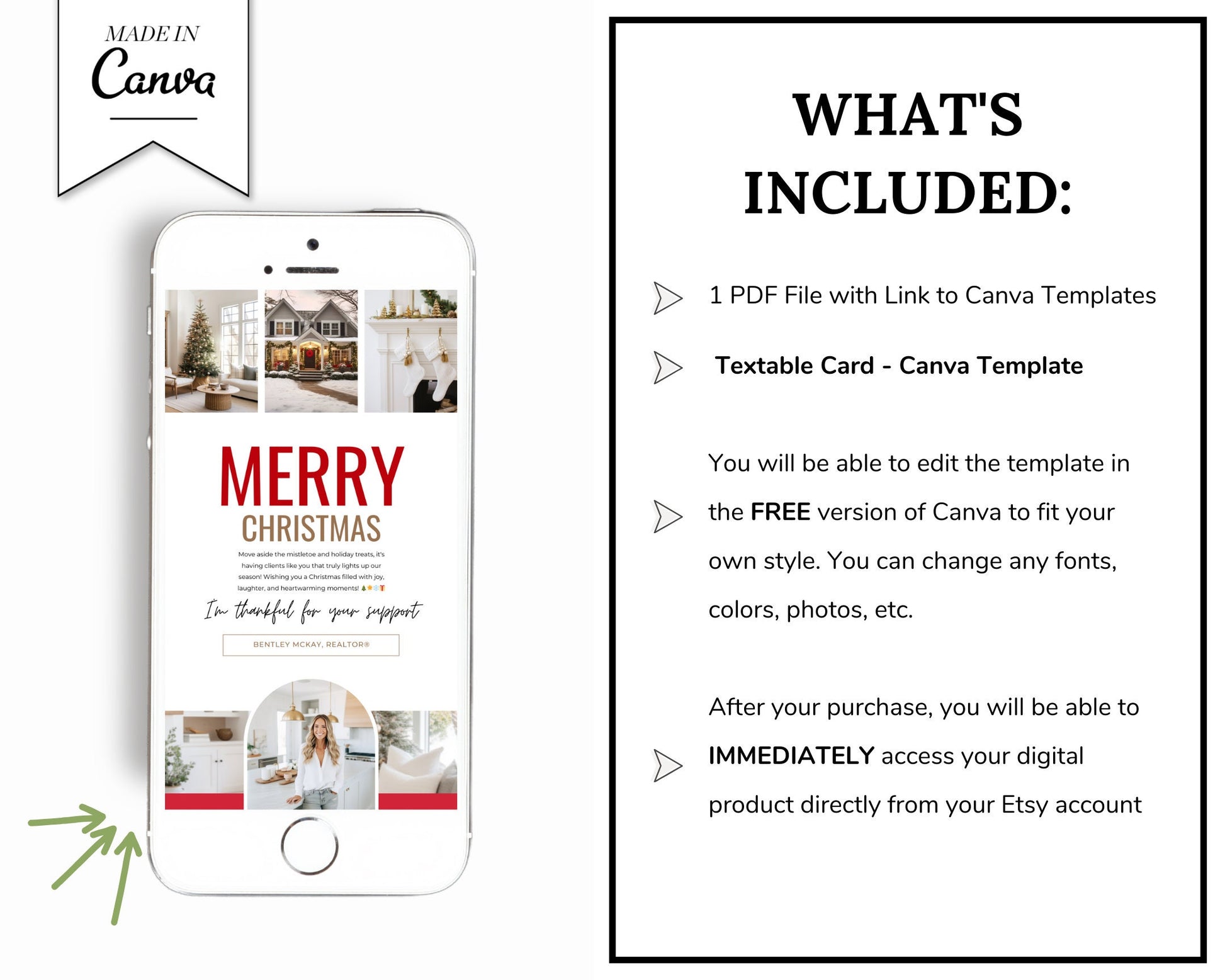 Christmas Digital Textable Card for Real Estate | Textable Christmas Card | Winter Real Estate Marketing | Winter | Real Estate Marketing