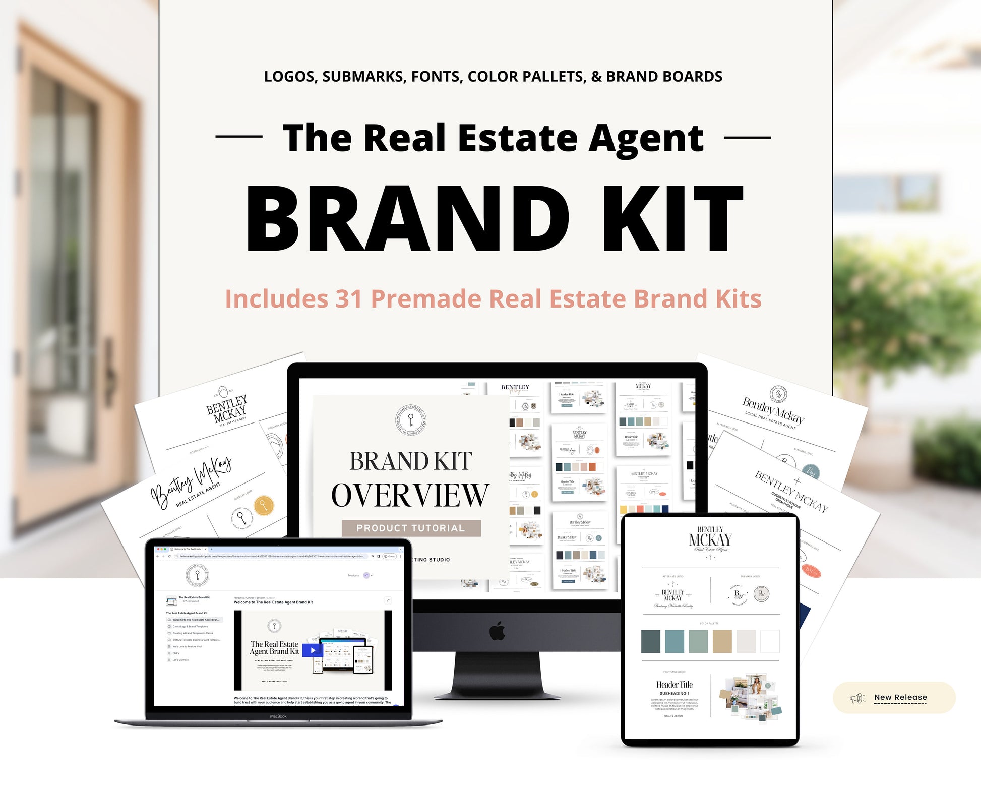 The Real Estate Agent Brand Kit | Pre-made Real Estate Logos | Real Estate Branding | Editable Logos | Real Estate Branding Kit Template