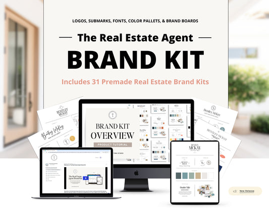 The Real Estate Agent Brand Kit | Pre-made Real Estate Logos | Real Estate Branding | Editable Logos | Real Estate Branding Kit Template