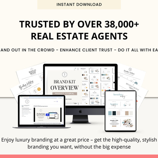 The Real Estate Agent Brand Kit | Pre-made Real Estate Logos | Real Estate Branding | Editable Logos | Real Estate Branding Kit Template
