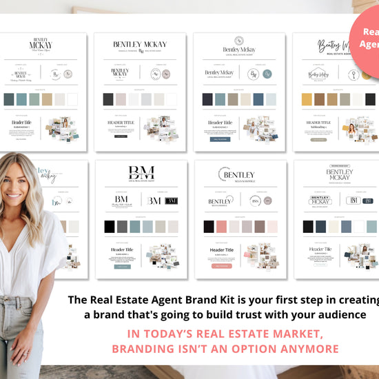 The Real Estate Agent Brand Kit | Pre-made Real Estate Logos | Real Estate Branding | Editable Logos | Real Estate Branding Kit Template