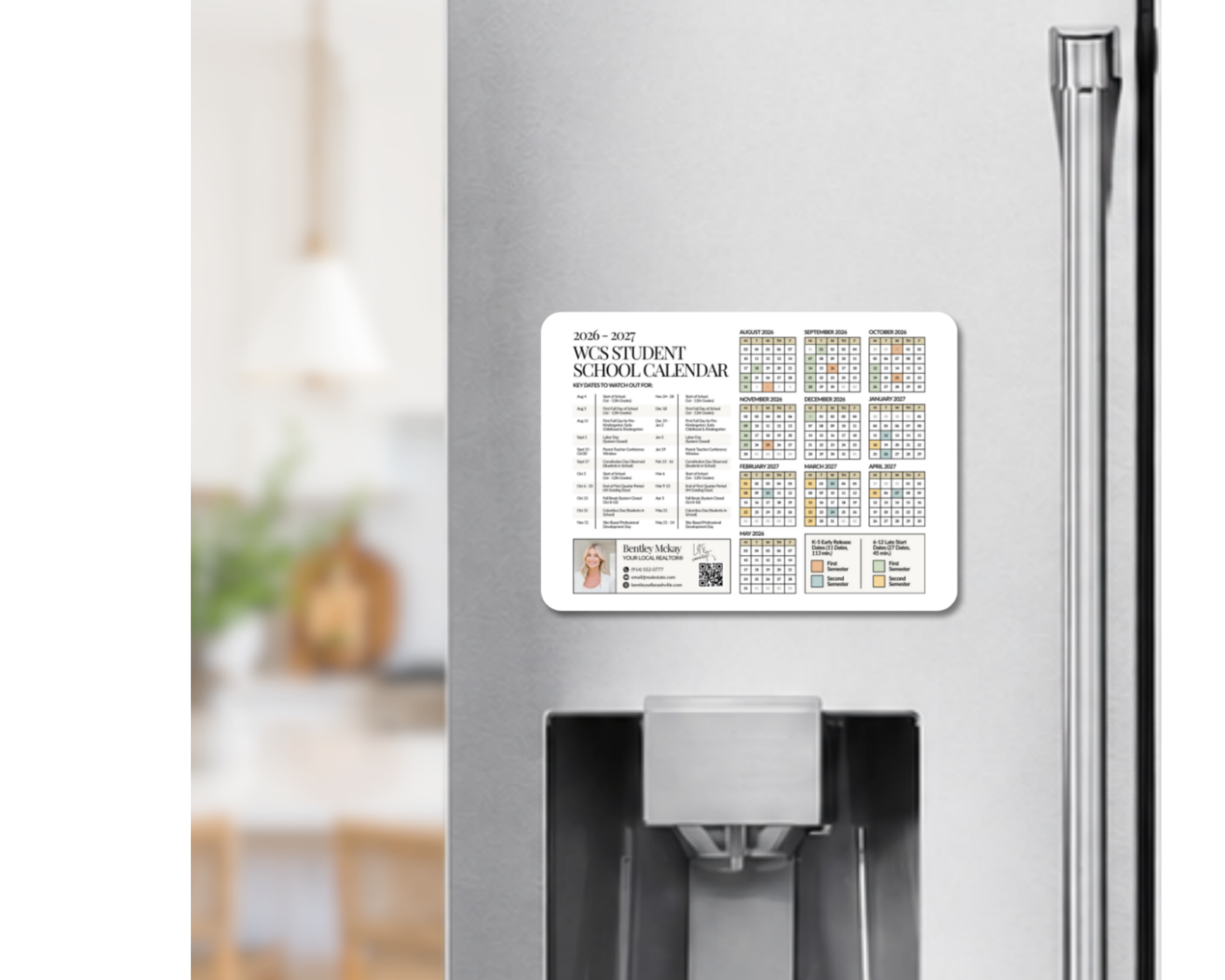 School calendar magnet campaign for real estate agents